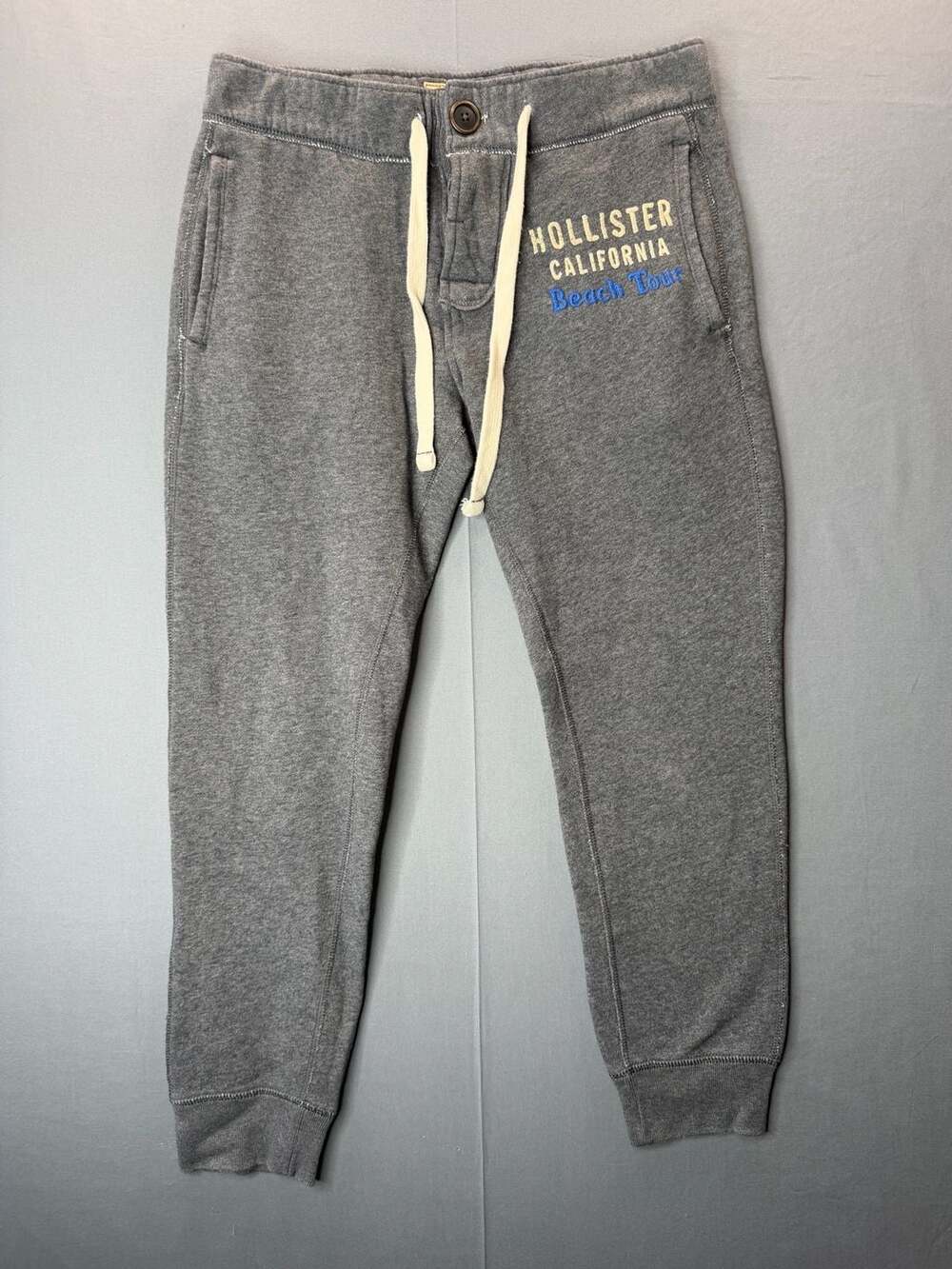 VTG Y2K Hollister California Beach Gray Drawstring Sweatpants Joggers XS